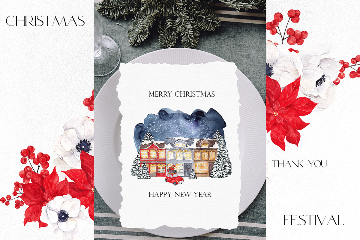 Watercolor Christmas Festival., an Object Illustration by ma_i_vi (Photo 14 of 14)