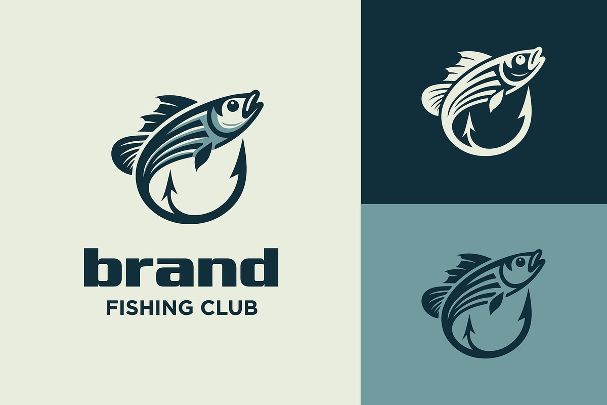 Fish With Bait Lure Fishing Logo, a Branding & Logo Template by funpixel