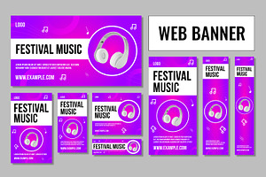 Music Web Banner Set, a Social Media Template by CreativeShaper