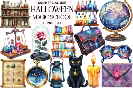 Magic School Dark Academia Clipart