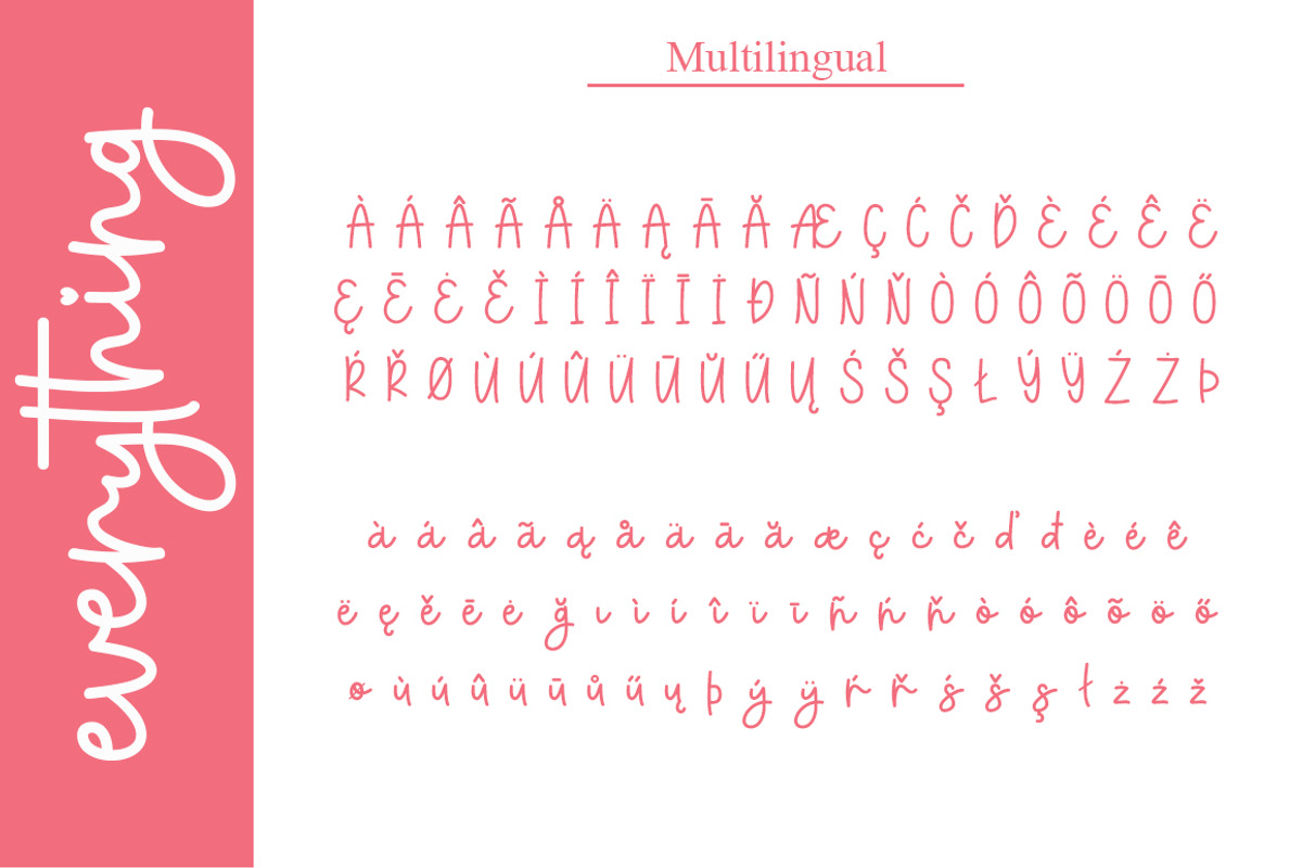 Everything Handwritten Font, a Handwritten Font by Graphix Line Studio (Photo 3 of 7)