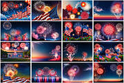 4th of July Fireworks Wallpaper, a Background Graphic by Forhadx5 (Thumbnail 5 of 5)