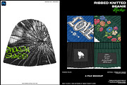 Ribbed Knitted Beanie - Mockup, a Hat Mockup by DaldSgh (Thumbnail 1 of 9)