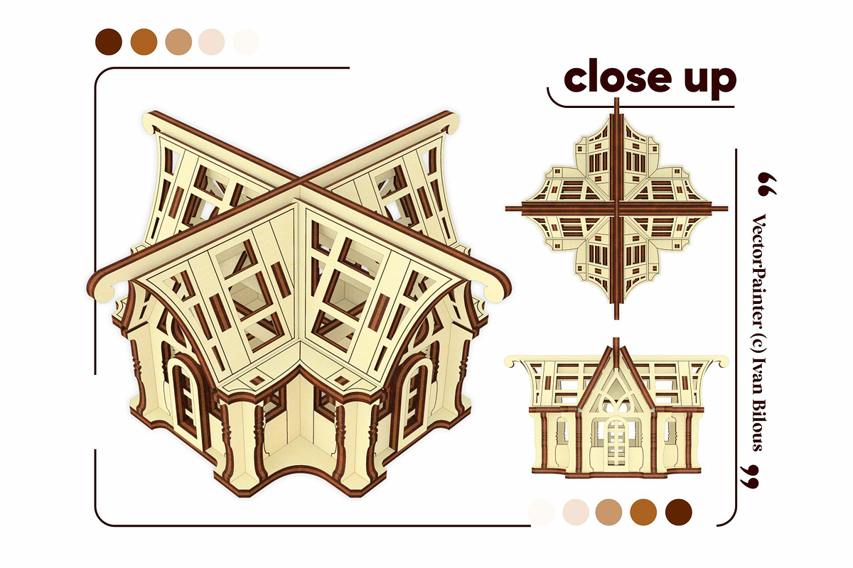 Small 3d Greenhouse - Laser Cut File, an Object Graphic by VectorPainter (Photo 10 of 14)