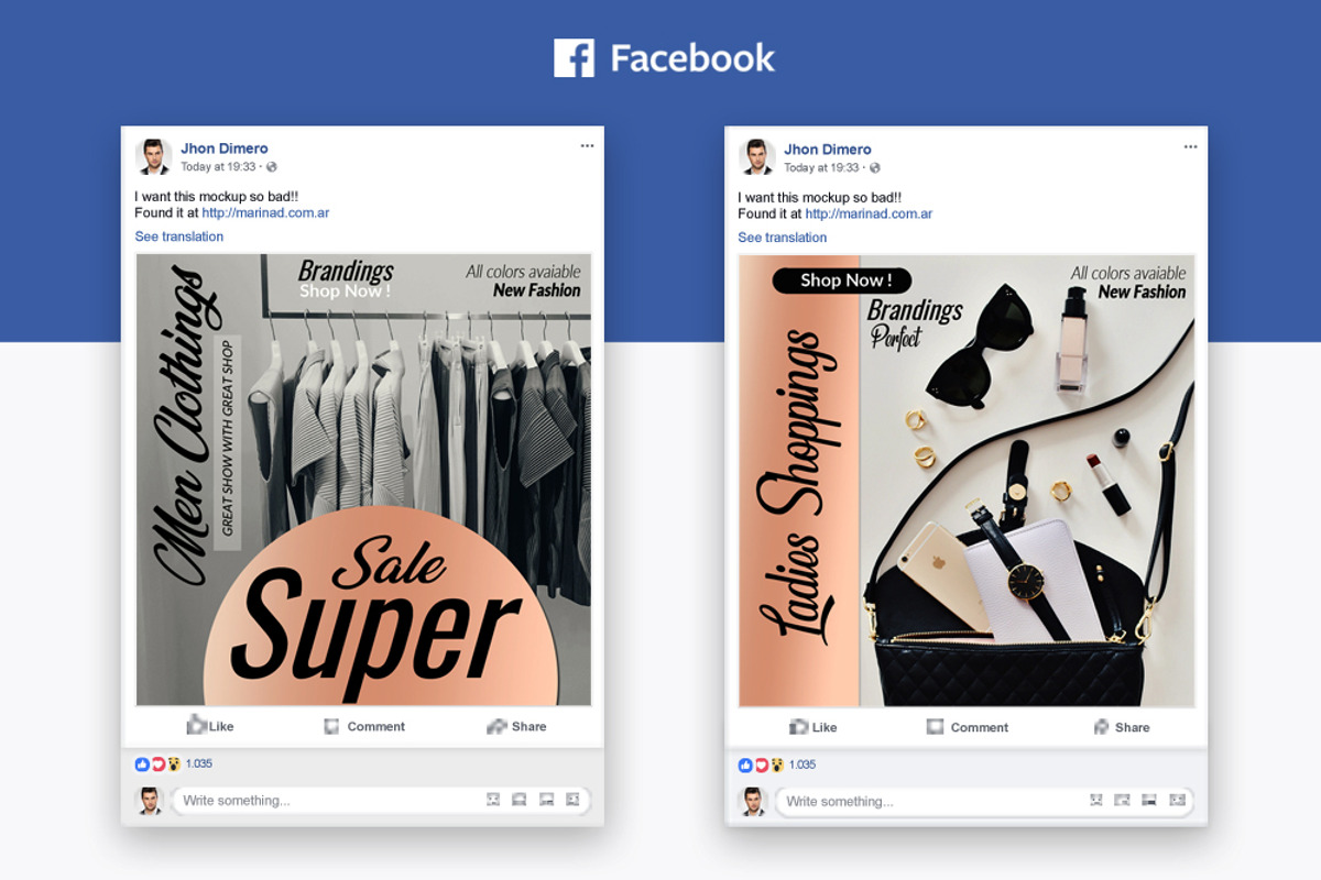 6 Fashion Product Facebook Posts, a Templates & Theme by Design Up