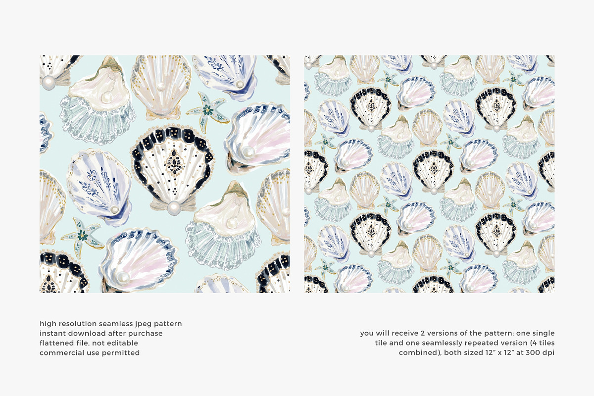 Luxury shell pattern, a Pattern Graphic by Pink Studio Art (Photo 3 of 4)
