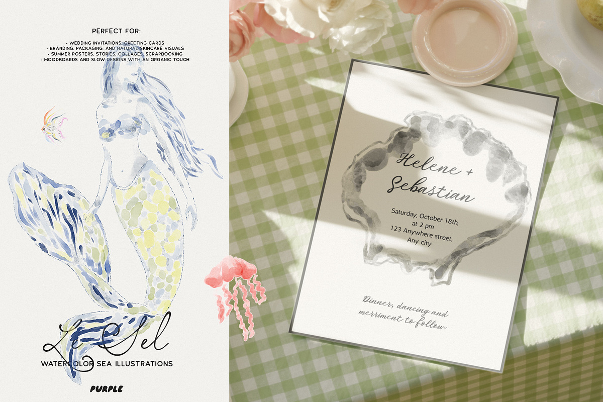 Le Sel: Watercolor Sea Illustrations, a Decorative Illustration by Purple (Photo 12 of 12)
