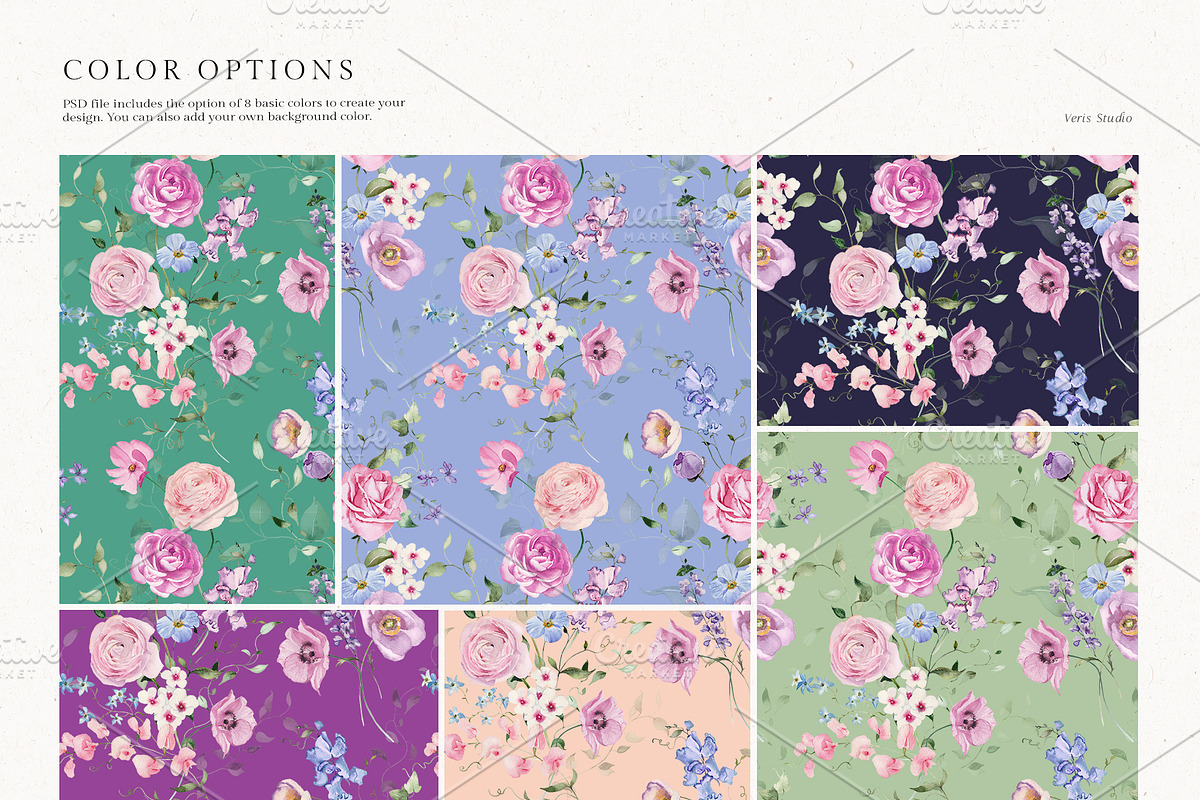 FLORAMA 6 Floral Seamless Patterns, a Pattern Graphic by Veris Studio (Photo 21 of 34)