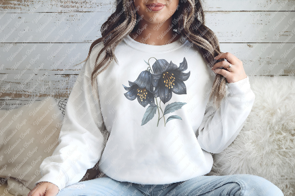 Glitter Luxury Black Spring Flower, an Illustration by Watercolor design (Photo 7 of 12)