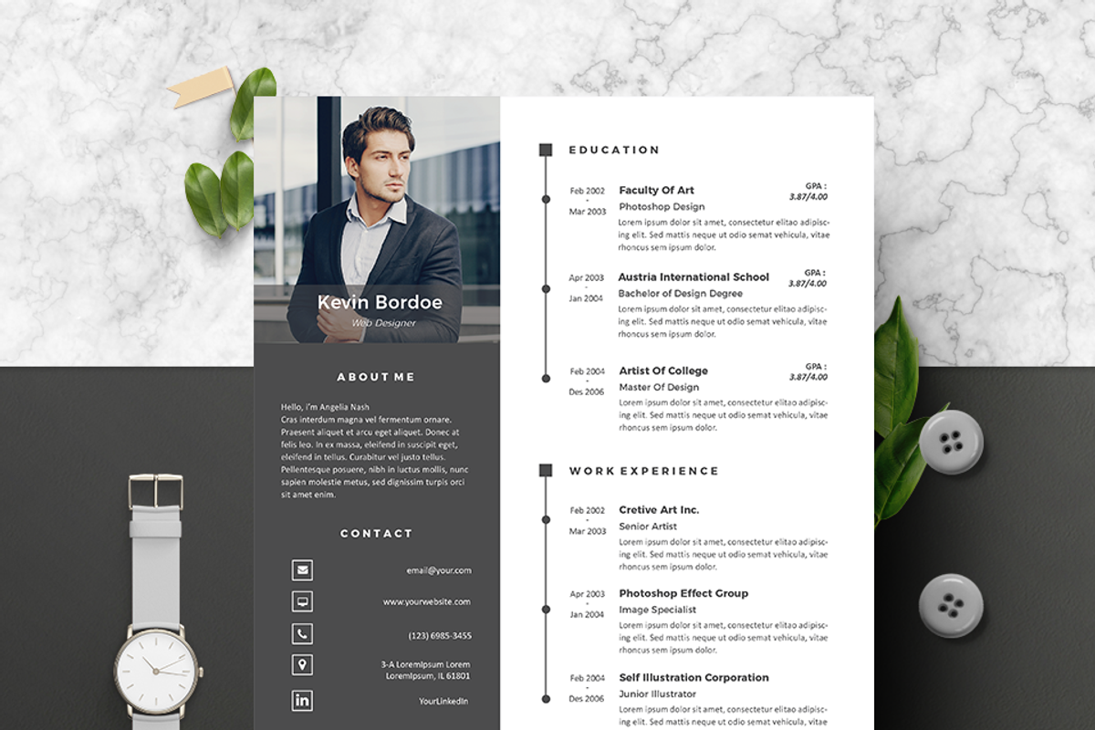 Creative Resume & CoverLetter, a Resume Template by Hito Graphic (Photo 2 of 8)