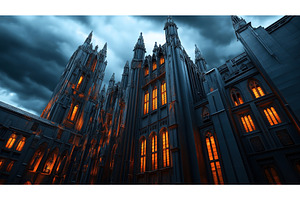 A Dramatic Gothic Cathedral With