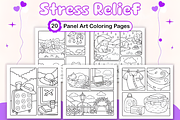Stress Relief Panel Art Coloring Pag, a Decorative Illustration by Coco Bloom (Thumbnail 1 of 4)