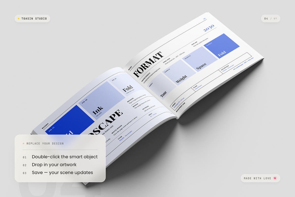 A4 Landscape Magazine Mockup, a Books & Magazine Mockup by Toasin Studio (Photo 4 of 7)