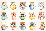 Cute Kittens in Cup Clipart, an Illustration by Rose Art (Thumbnail 3 of 4)