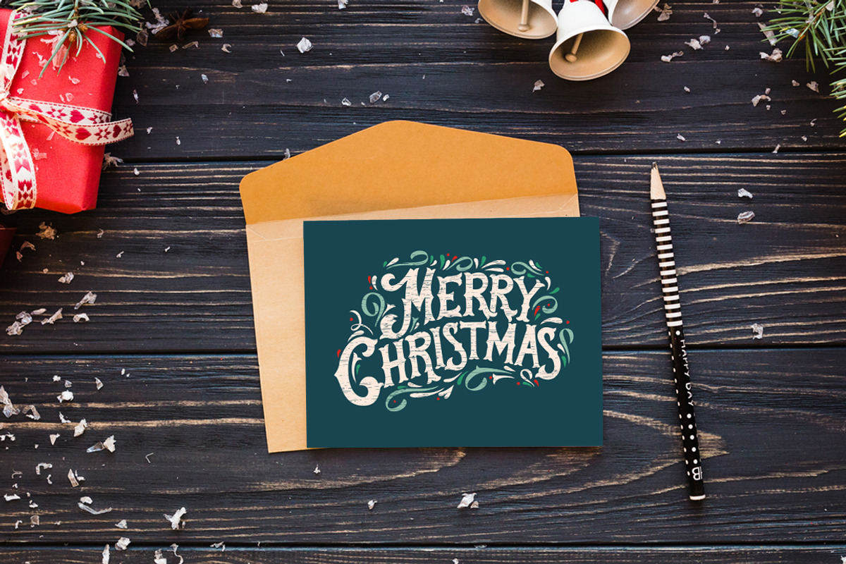 Merry Christmas Vintage Logo, a Poster Template by Anna's Lettering (Photo 3 of 3)