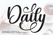 Daily | Script Font, a Handwritten Font by Scratchones (Thumbnail 1 of 9)