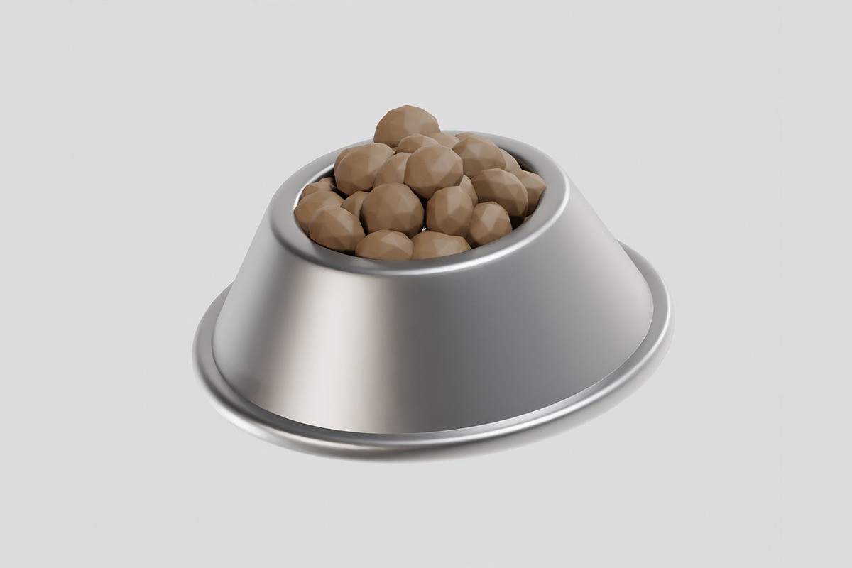 Dog food Bowl Stainless Steel Food, an Object 3D Model by fahad121 (Photo 7 of 7)