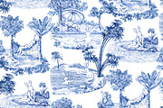Toile de Jouy - Vacation Bunnies, a Pattern Graphic by YvY (Thumbnail 2 of 5)