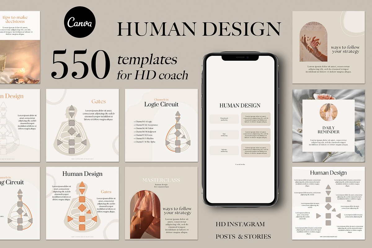 Human Design Instagram Template, a Social Media Template by Backyard Rose (Photo 1 of 28)