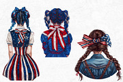 Patriotic Cowgirls Clipart Set, a Person Illustration by ThatsDesignArt (Thumbnail 4 of 11)