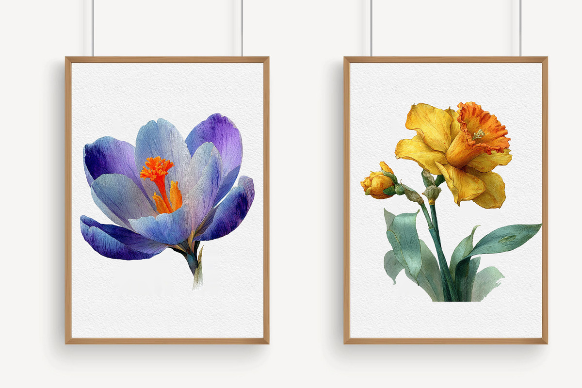Watercolor Spring Flowers Clipart, an Illustration by Libby Wishes (Photo 2 of 7)