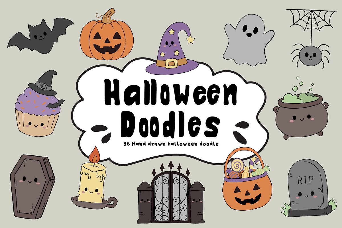 Halloween Doodles, a Seasonal Illustration by An Design (Photo 1 of 4)