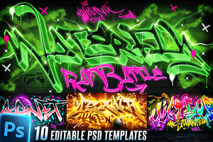 Graffiti Text Effects (10 PSD Files), a Layer Style Add-On by Hyperpix Productions