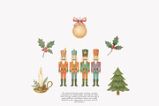 vintage pastel christmas clipart set, a Decorative Illustration by Patishop Art (Thumbnail 6 of 9)
