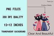 Quirky Valentines Cats Clipart  Bund, an Illustration by SVGArt (Thumbnail 4 of 8)