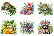 Watercolor Tropical Animals Clipart, an Illustration by DreamPrint404 (Thumbnail 2 of 5)