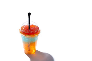 Orange Slush Drink in Plastic Cup, a Food & Drink Photo by etorres69