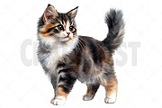 Watercolor Cat Clipart, an Illustration by Craft Nest (Thumbnail 10 of 12)