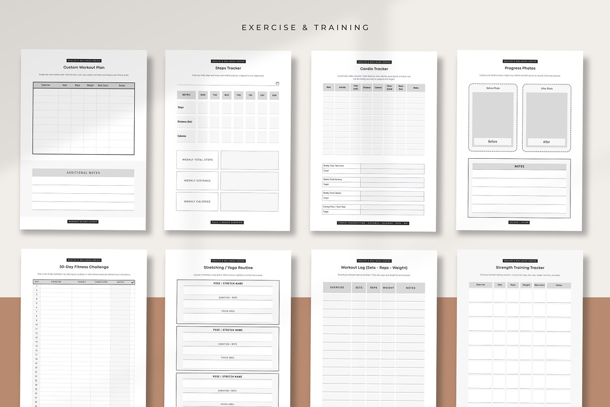 Ultimate Health and Fitness Planner, a Stationery Template by Amit Debnath (Photo 8 of 10)