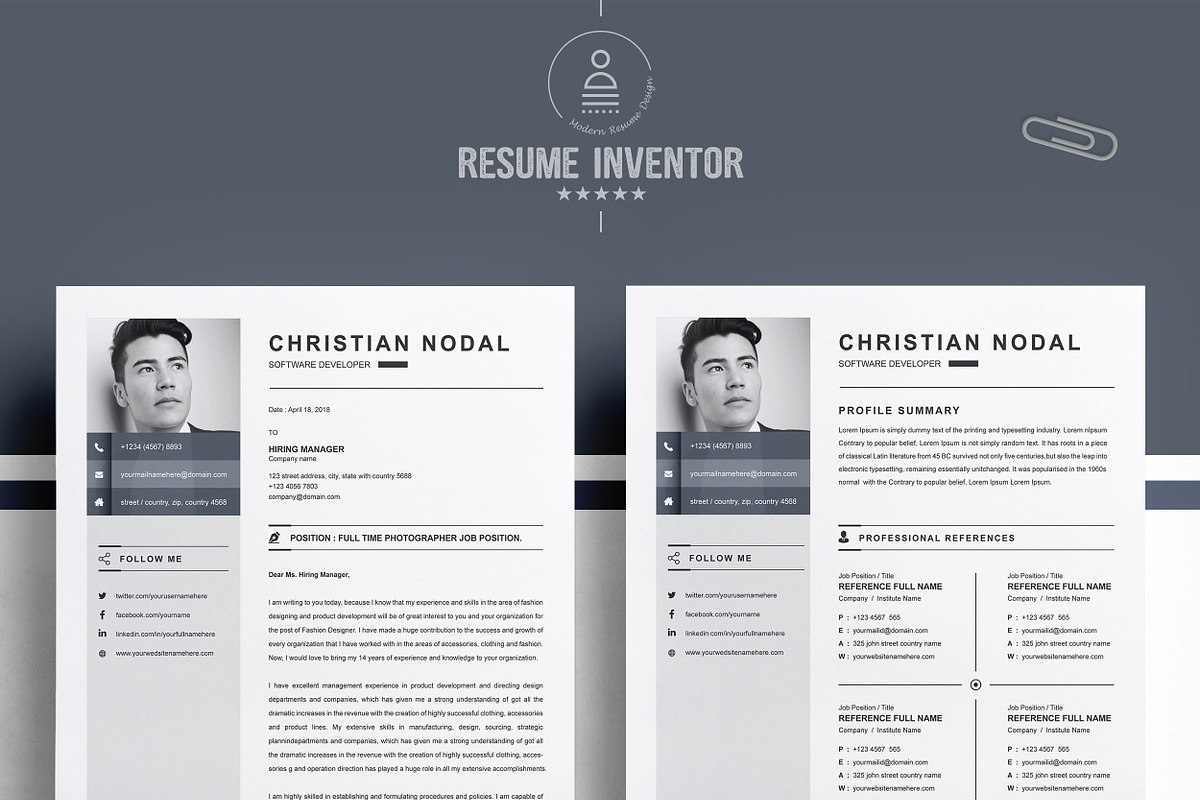 Resume Template, a Resume Template by ResumeInventor (Photo 3 of 6)