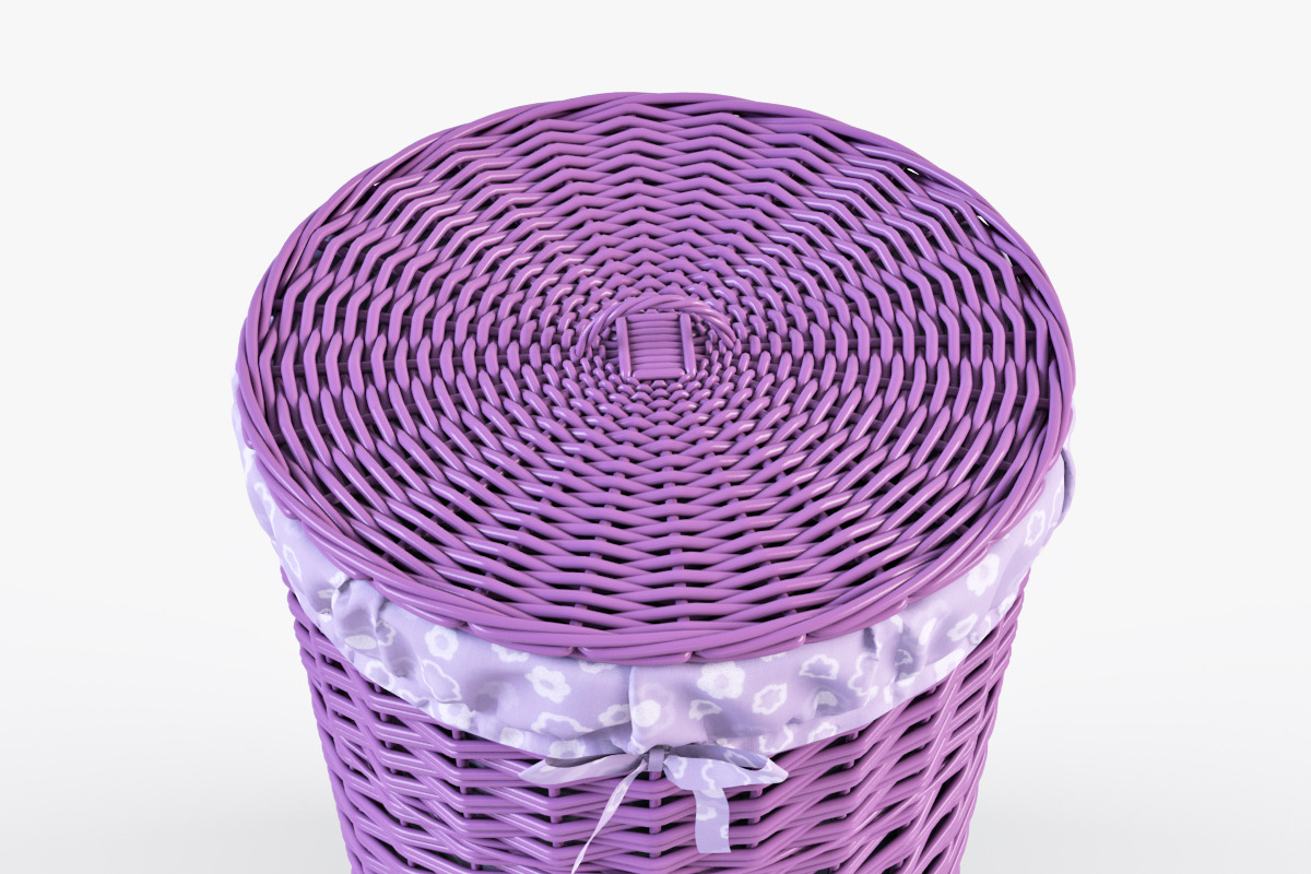 Wicker Laundry Basket 03 Purple, an Object 3D Model by Markelos (Photo 3 of 12)