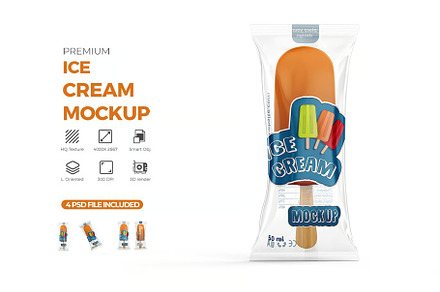 Popsicle Ice Cream Mockup, a Packaging Mockup by zphotographystudio