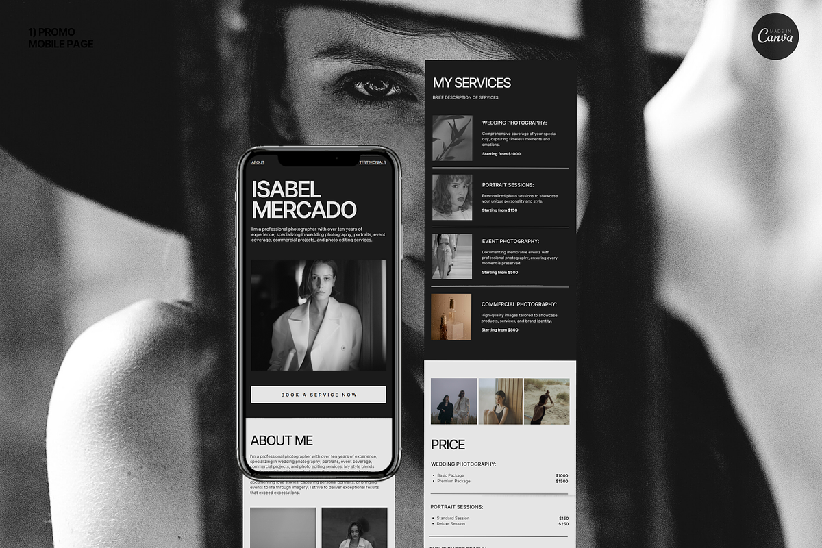 2 mobile pages in Canva, a Landing Page Template by Make It Yours Lab. (Photo 7 of 8)