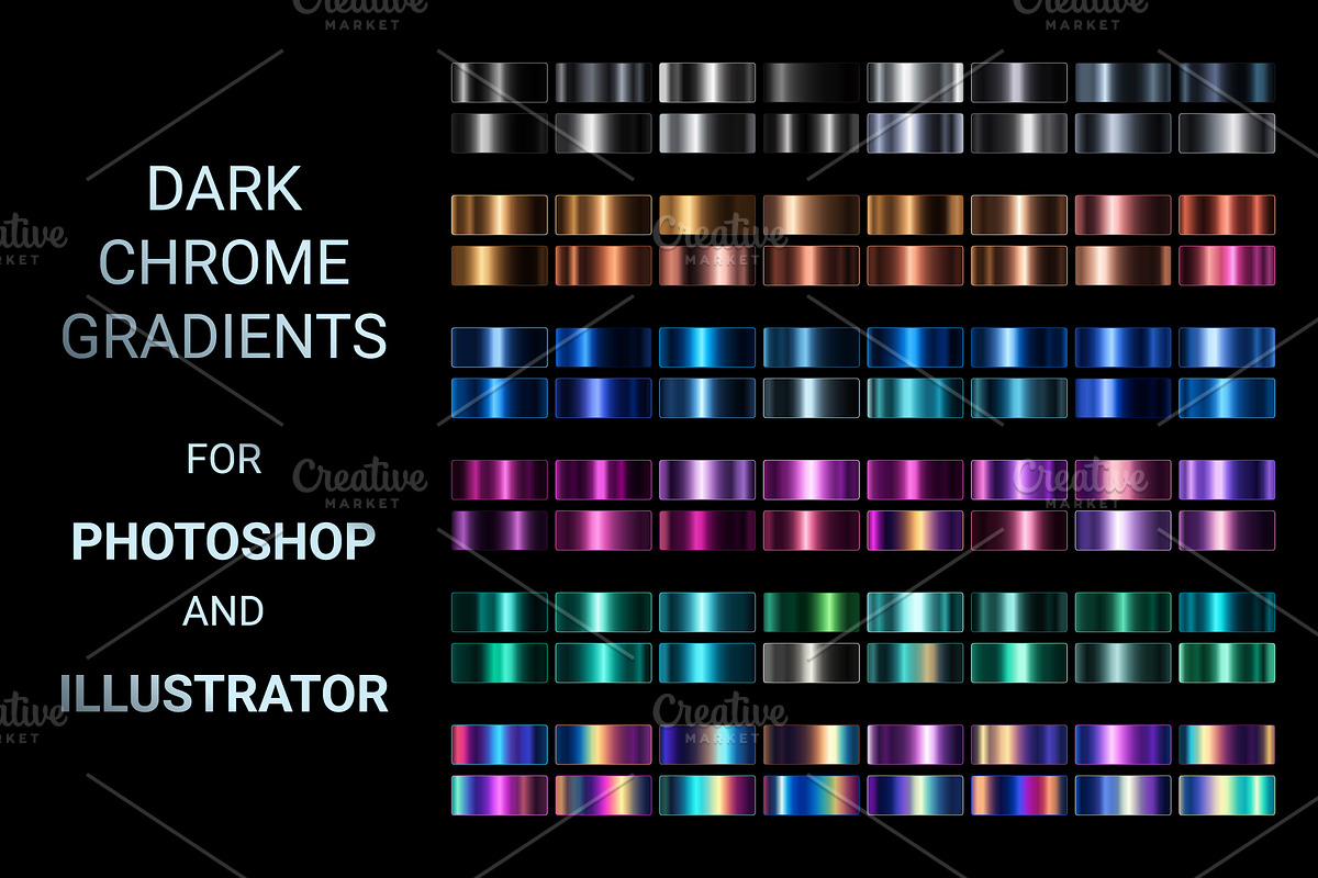 DARK GRADIENTS Photoshop Illustrator, a Gradient Add-On by Juksy (Photo 1 of 3)