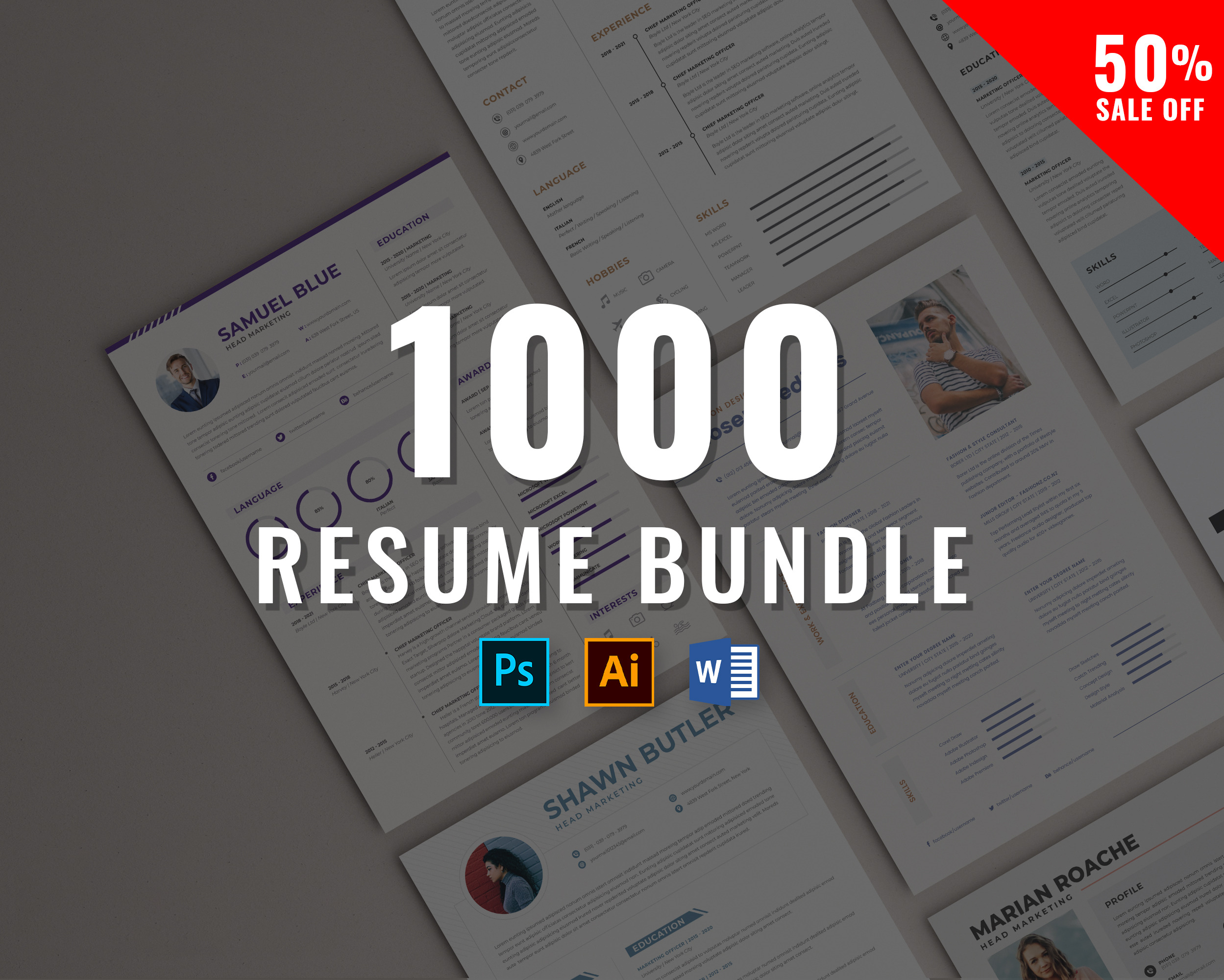 1000 Word Resume Bundle Free Template