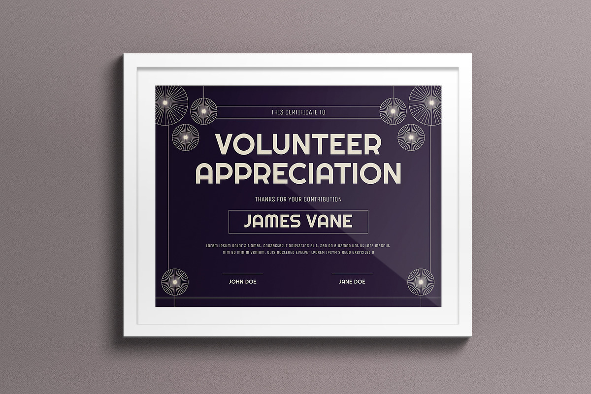 Purple Art Deco Design Certificate, a Print Template by graphicook (Photo 1 of 3)