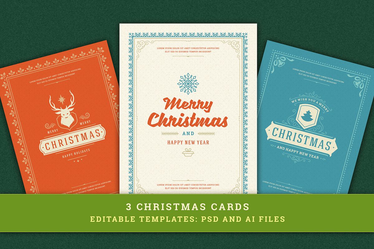 Christmas Retro Design Bundle, a Decorative Illustration by Vasya Kobelev (Photo 11 of 11)