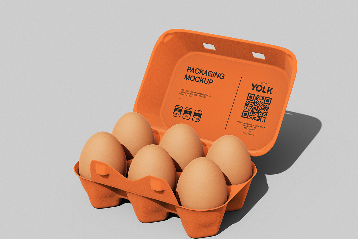 Egg Packaging Mockup, a Packaging Mockup by Brand Earth (Photo 2 of 4)