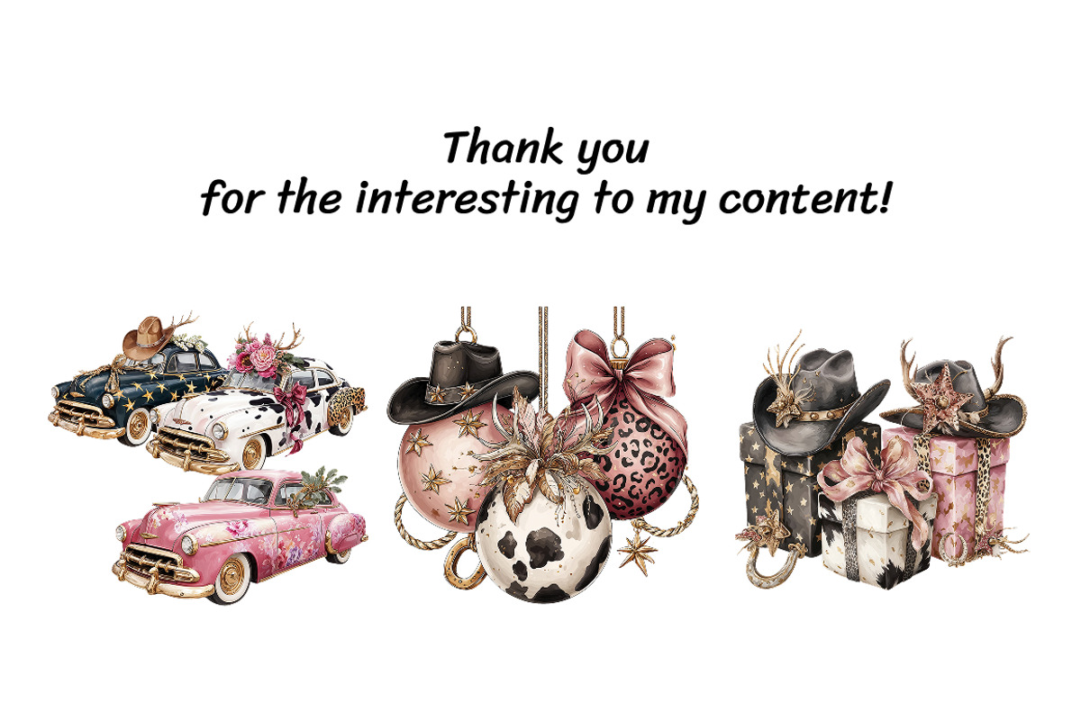 Watercolor Western Christmas Clipart, a Seasonal Illustration by InkyQueenArt (Photo 5 of 5)