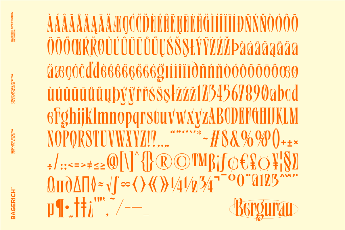 Bergurau Typeface, a Serif Font by Bagerich Type Foundry (Photo 2 of 7)