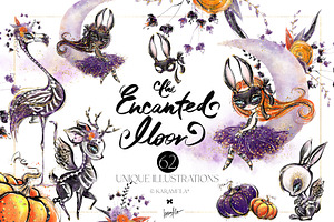 Halloween Gothic Woodland Clipart, a Seasonal Illustration by KaramfilaS
