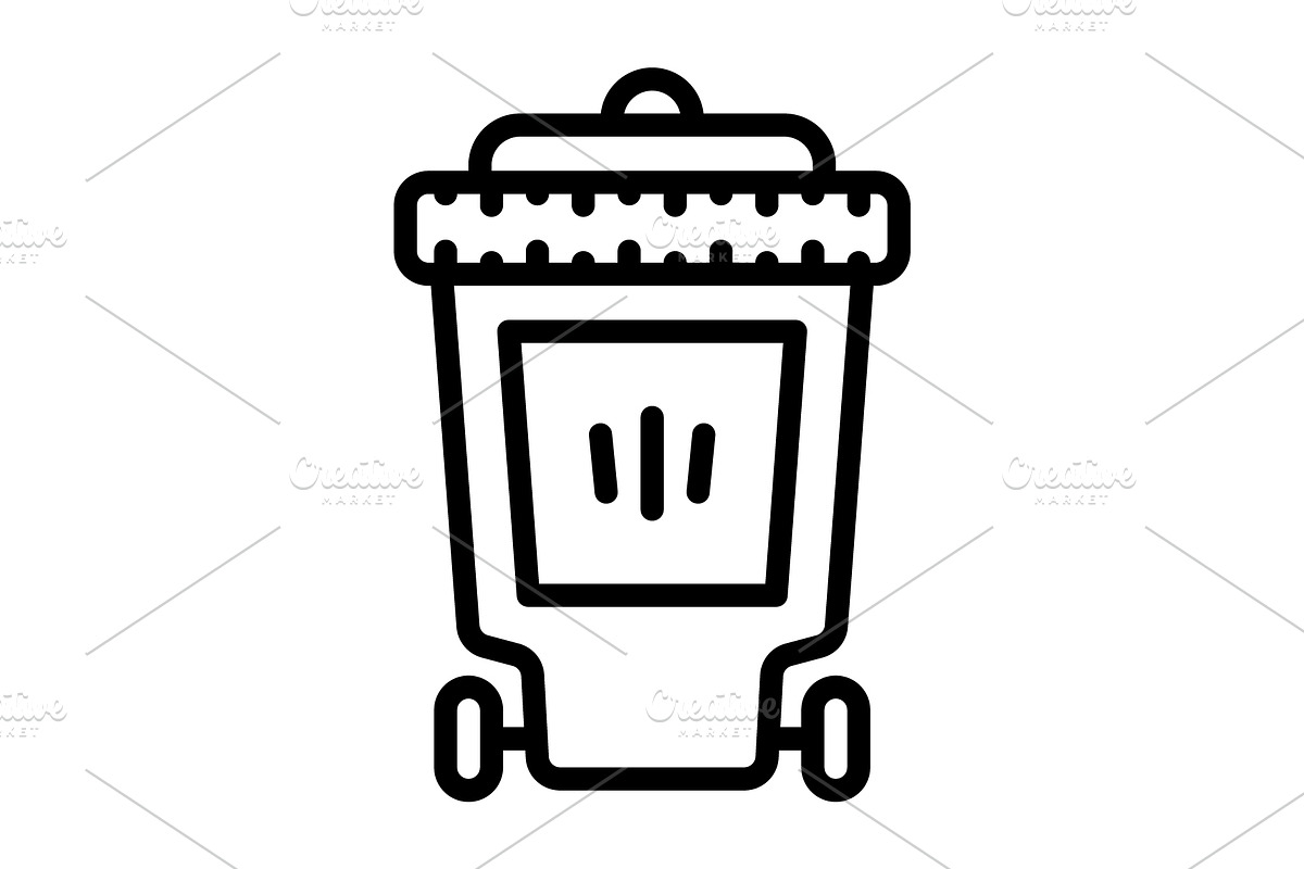 Bin trash blak icon, an Outline Icon by Creative priyanka