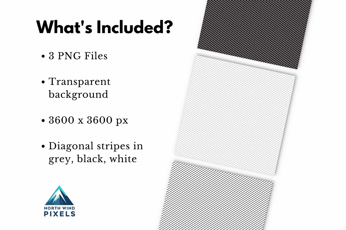 3 Diagonal Stripes Watermark Grids, a Pattern Graphic by NorthWindPixels