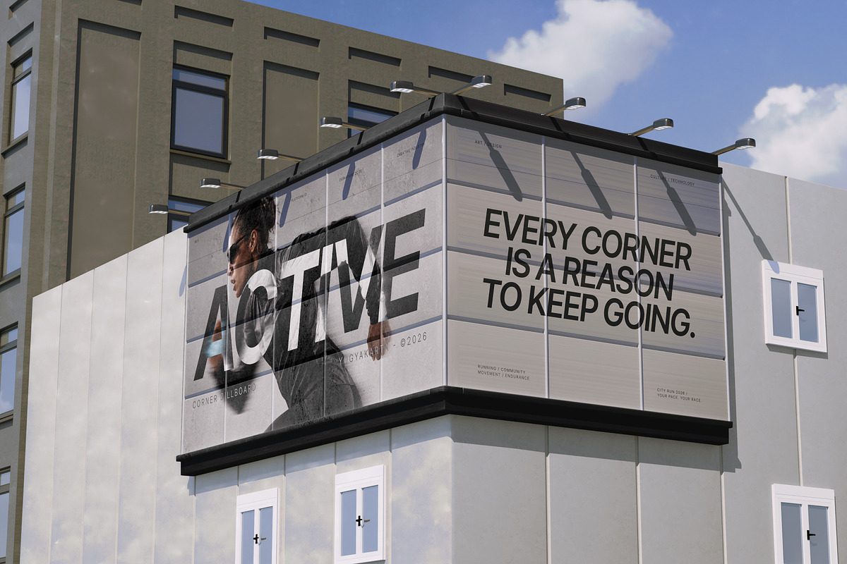 Corner Billboard Mockup, an Advertising Mockup by SLAB! Design (Photo 5 of 7)