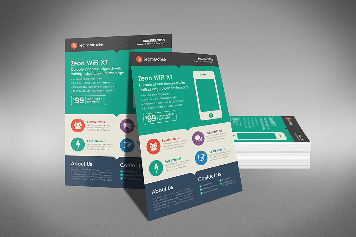 Flat Design Flyer Template, a Flyer Template by Creativenauts (Photo 2 of 4)