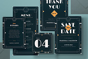 Art Deco Wedding Invitation Set, an Invitation Template by graphicook (Thumbnail 2 of 3)